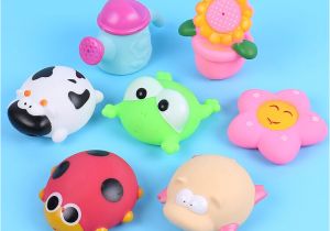 Baby Bathtub with Sprayer Baby Bath toys soft Rubber Water Spray Colorful Animals