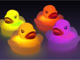 Baby Bathtub with Temperature Control Water Sensor Activated Flash Rubber Ducky Set Flashing