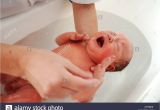 Baby Boy Bathtubs Crying Newborn One Day Old Baby Boy Having His First Bath