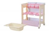 Baby Changing Table with Bathtub Baby Infant Changing Table Unit Rolling Bath Station