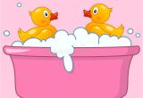 Baby In Bathtub Cartoon Cartoon Girl Bathtub with Rubber Ducks Stock Vector