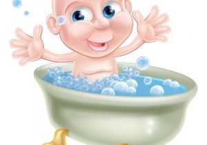 Baby In Bathtub Cartoon Happy Cartoon Baby In Bath Stock Vector Illustration Of
