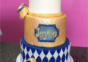 Baby Shower Cake Decorating Kits Royal Blue Gold and White Baby Shower Cake Royalprincecake