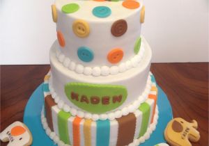 Baby Shower Cake Decorations Target Neutral Colors Dots Stripes Elephant Cake Kaden Cakes