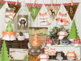 Baby Shower Decoration Kits Woodland Party Printable Decor Kit Fox Baby Deer Raccoon Bear Bunny