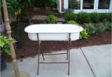 Baby Vintage Bathtub 1 Antique Porcelain Over Cast Iron Baby Bath Tub On Stand