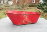 Baby Zinc Bathtub Antique Tin Baby Bathtub Bath Tub Metal Red Handles On Ends