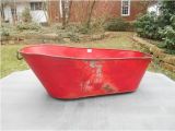Baby Zinc Bathtub Antique Tin Baby Bathtub Bath Tub Metal Red Handles On Ends