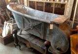 Baby Zinc Bathtub Rare Antique 19th Century Hungarian Zinc Bathtub with