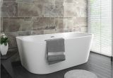 Back to Wall Freestanding Bathtub Apollo 1500 X 750mm Small Back to Wall Modern Curved Bath