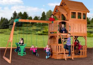 Backyard Discovery Tanglewood Cedar Wooden Swing Set Liberty Ii Wooden Swing Set Playsets Backyard Discovery