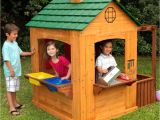 Backyard Discovery Timberlake Cedar Wooden Playhouse Activity Playhouse Would Be Fun to Have Sand Water Bubble Trays