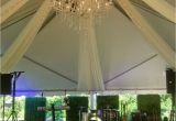 Backyard Graduation Party Ideas White Drape Crystal Chandelier Outdoor Wedding Tent Lighting