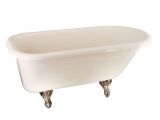 Ball and Claw Foot Bathtub 5 Ft Acrylic Ball and Claw Feet Roll top Tub In Bisque