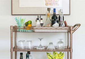 Bar Cart with Wine Glass Rack What You Need for Bar Cart Bar Cart Essentials