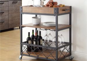 Bar Cart with Wine Rack Eastfield Kitchen Cart with Wood top Cottage Pinterest Kitchen