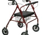 Bariatric Rollator Transport Chair Combo Heavy Duty Bariatric Rollator Walker with Large Padded Seat Drive