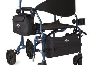 Bariatric Transport Chair Walmart Medline Combination Rollator Transport Wheelchair Blue Walmart Com