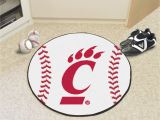 Baseball Field area Rug University Of Cincinnati Baseball Mat 27 Diameter Baseball Shaped