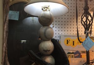 Baseball Light Fixture Baseball Lamp with Baseballs and Baseball Glove Made by Schelert