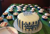 Baseball themed Cake Decorations Dodger Cake Cupcakes Cake Decorating Pinterest Dodgers Cake