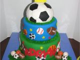 Baseball themed Cake Decorations Sports Cake but with A Basketball On top Minus the 1 On top Party