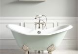Bathroom Design Ideas Slipper Tub 61" Arabella Cast Iron Double Slipper Tub 7" Rim Holes Lion Paw