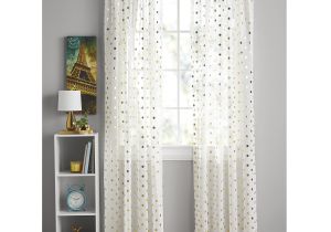 Bathroom Rugs and Shower Curtains at Walmart Your Zone Foil Dot Curtain Panel Walmart Com