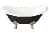 Bathtub 4.5 Feet 61" Arabella Cast Iron Double Slipper Tub Lion Paw Feet