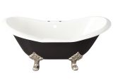 Bathtub 4.5 Feet 61" Arabella Cast Iron Double Slipper Tub Lion Paw Feet