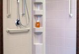 Bathtub Access Panel Corner Shower with Barrier Free Access and Water Stopper Pre Sloped