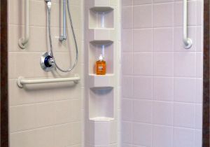 Bathtub Access Panel Corner Shower with Barrier Free Access and Water Stopper Pre Sloped