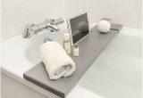 Bathtub Caddy Uk Bath Rack Grey Wooden Bath Board Caddy Tray Tablet Phone