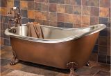 Bathtub Clawfoot Copper 66" Donnelly Hammered Copper Slipper Clawfoot Tub Nickel