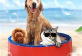 Bathtub for Dogs Pets Pvc Washing Pond Dog Tub Bed Foldable Pet Play Swimming Pool