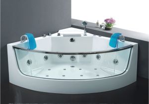Bathtub Jacuzzi Pump 54 4" X 54 4" Glass Freestanding Bathtub with Jacuzzi