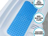 Bathtub Mat without Suction Cups Amazon Com Slipx solutions Blue Extra Long Bath Mat Adds Non Slip