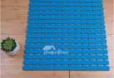 Bathtub Plastic Mat Blue Bath Mat Square Plastic Suction Cup Non Slip Print