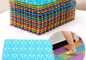 Bathtub Plastic Mat Colorful Splicing Anti Slip Mat Bathroom Massage Strong