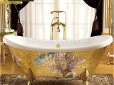 Bathtub Portable Indonesia oro Acrilico Freestanding Profonda Vasca Da Bagno