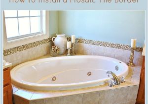 Bathtub Surround Mosaic Tile Add A Glass & Stone Tile Border Sand and Sisal