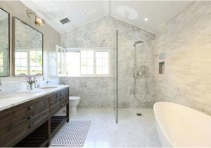 Bathtub Surround Square Footage Open Shower with Marble Quatrefoil Tiles Transitional