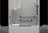 Bathtub Surround with Grab Bars Single Piece Code Pliant 60" X 32" X 72" Shower Tub