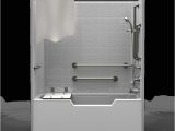 Bathtub Surround with Grab Bars Single Piece Code Pliant 60" X 32" X 72" Shower Tub