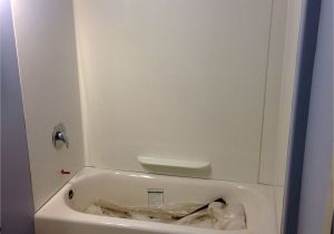 Bathtub Surround with Window Cut Out Tub Surround In and Floor Going In…5×7 Foot Bathroom 8×41