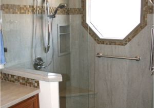 Bathtub Tile Ideas with Window Corian Sagebrush Shower Surround with Tile Insert Stripe