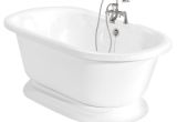 Bathtub with Back Center Drain American Bath Factory Nobb Hill 60 In White Acrylic Oval