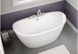 Bathtub with Back Center Drain Maax 32 In X 60 In Delsia White Gelcoat Fiberglass Oval