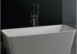 Bathtubs 58 Inches Free Standing solid Surface Stone Modern soaking Bathtub