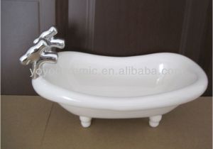 Bathtubs Ceramic Porcelain Mini Bathtub Shaped Porcelain soap Dish View Mini Bathtub